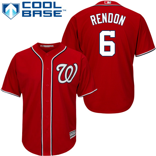 Nationals #6 Anthony Rendon Red Cool Base Stitched Youth MLB Jersey - Click Image to Close